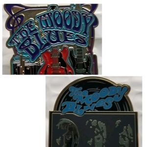 TWO NEW Moody Blues Enamel Pins Official Tour Merch Justin Hayward John Lodge
